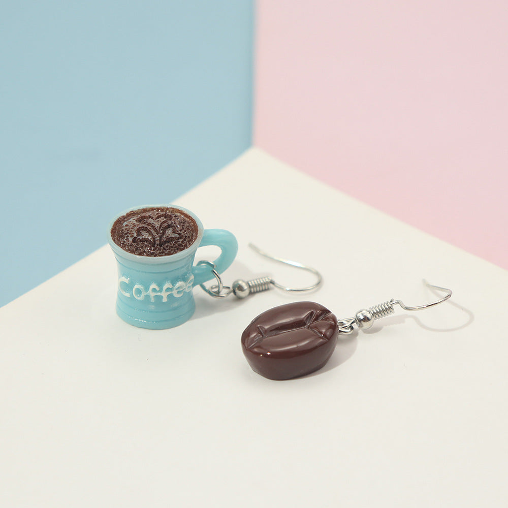 Creative Candy Toy Three-dimensional Coffee Earrings Simulation Exaggerated Funny