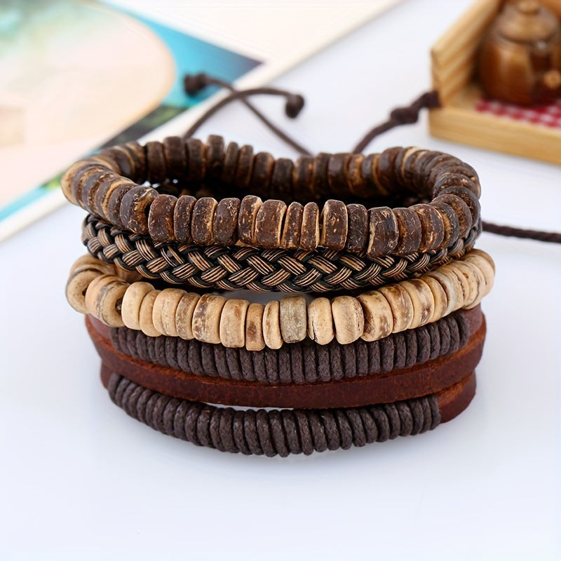 Ensemble de bracelets rétro simples européens et américains, tissage à faire soi-même