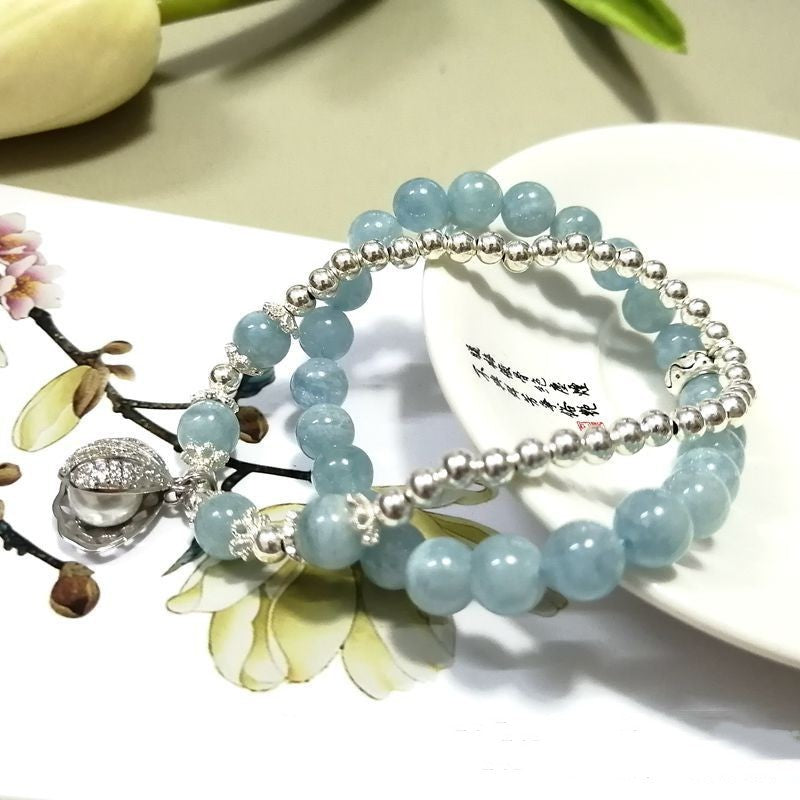 Bracelet multicouche en cristal naturel