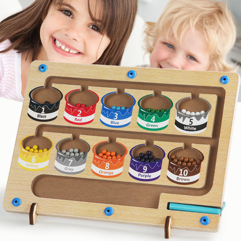 Chambre de comptage magnétique en bois pour enfants, Classification des couleurs, jouets éducatifs à Force magnétique