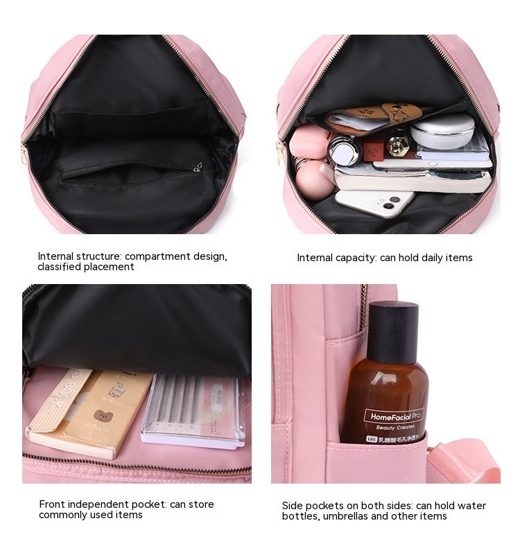 Mochila de nailon para mujer de estilo coreano, hilo bordado a la moda