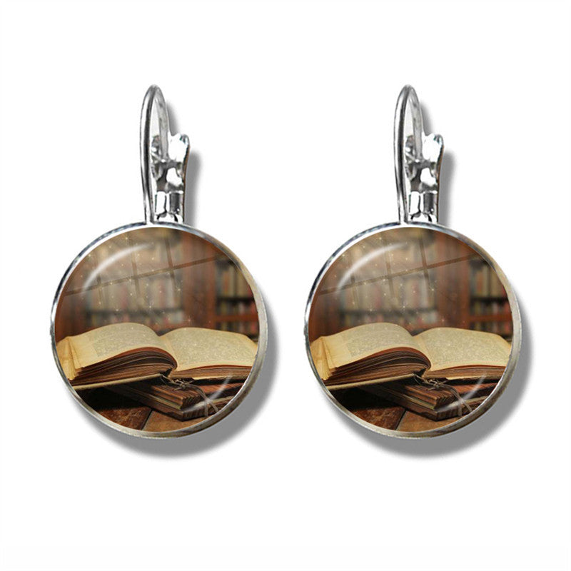 Women's Fashion Retro Book Photo Earrings