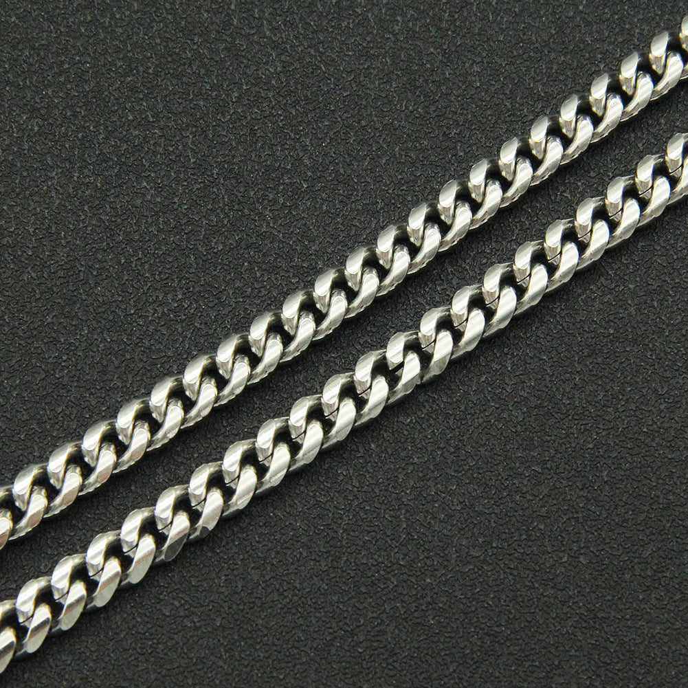 Bracelet chaîne à maillons cubains en acier titane