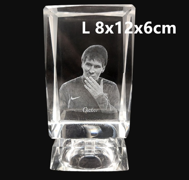 Marco cristalino de la foto del cuadrado del laser 3D con el cubo de cristal de encargo del amor