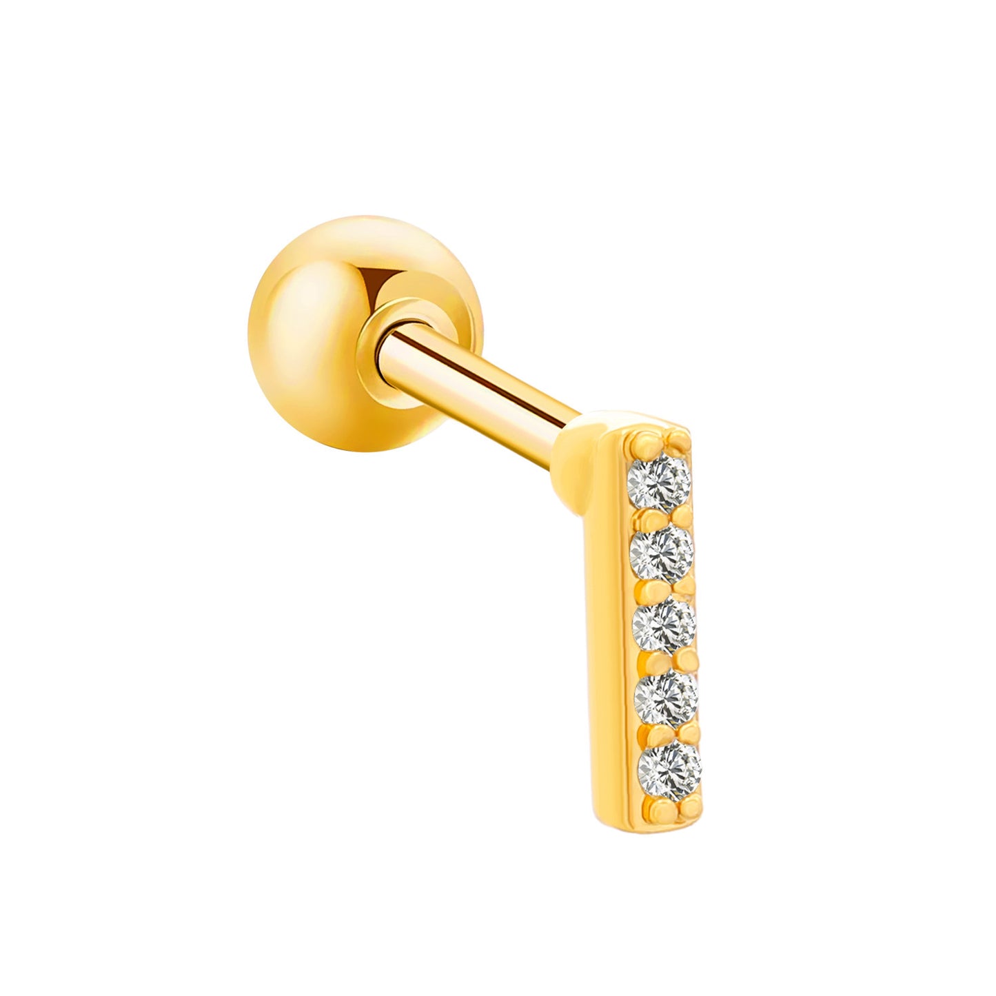 Inlaid Zircon 26 English Letters Ear Bone Stud Retro Personality Alloy Letter Thread Stud Earrings Ear Piercing