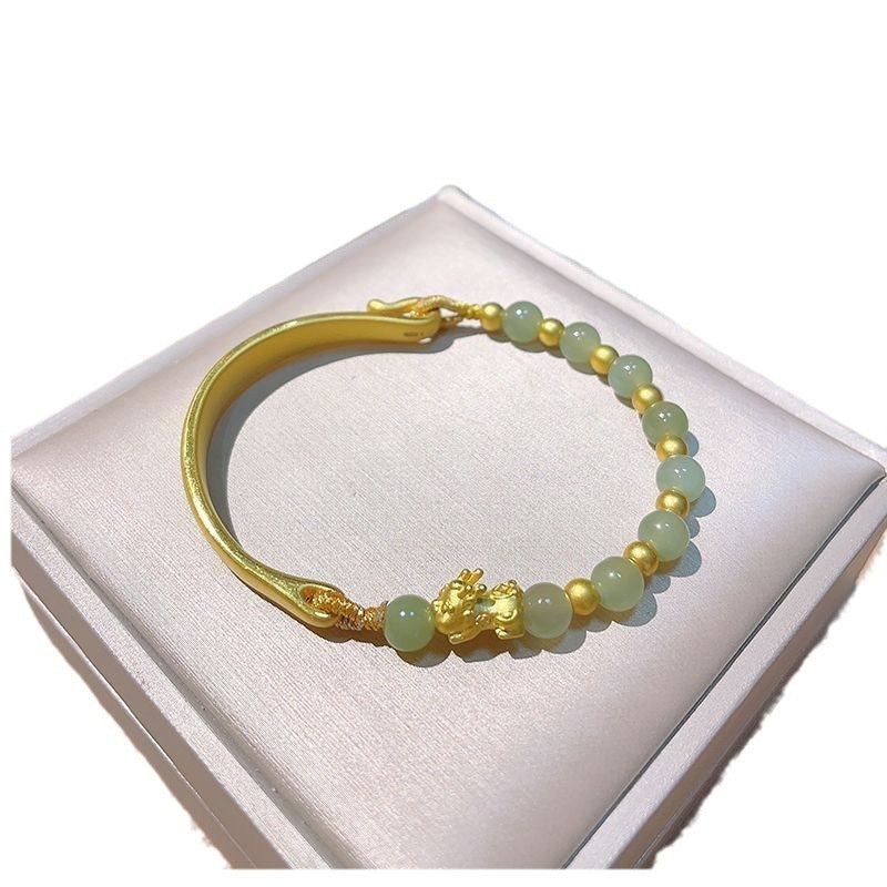 Demi-Bracelet Doré Jade Hetian
