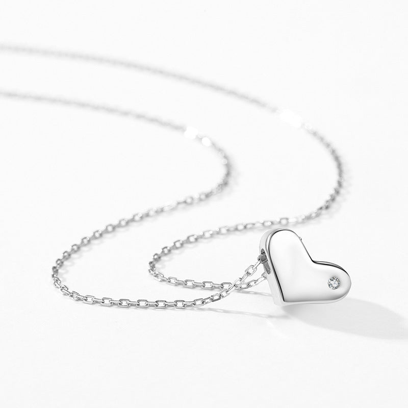 S925 Sterling Silver Cute Heart Shape Necklace For Women