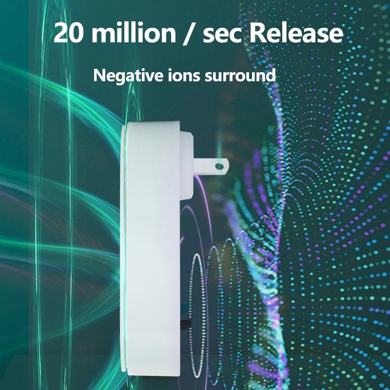 Mini purificador de aire portátil, purificador de aire anión, ambientador, ionizador, limpiador de polvo, eliminador de humo de cigarrillo, desodorante para inodoro