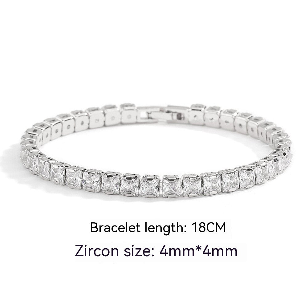 Bracelet de tennis européen et américain en zircon de 4 mm avec diamants complets