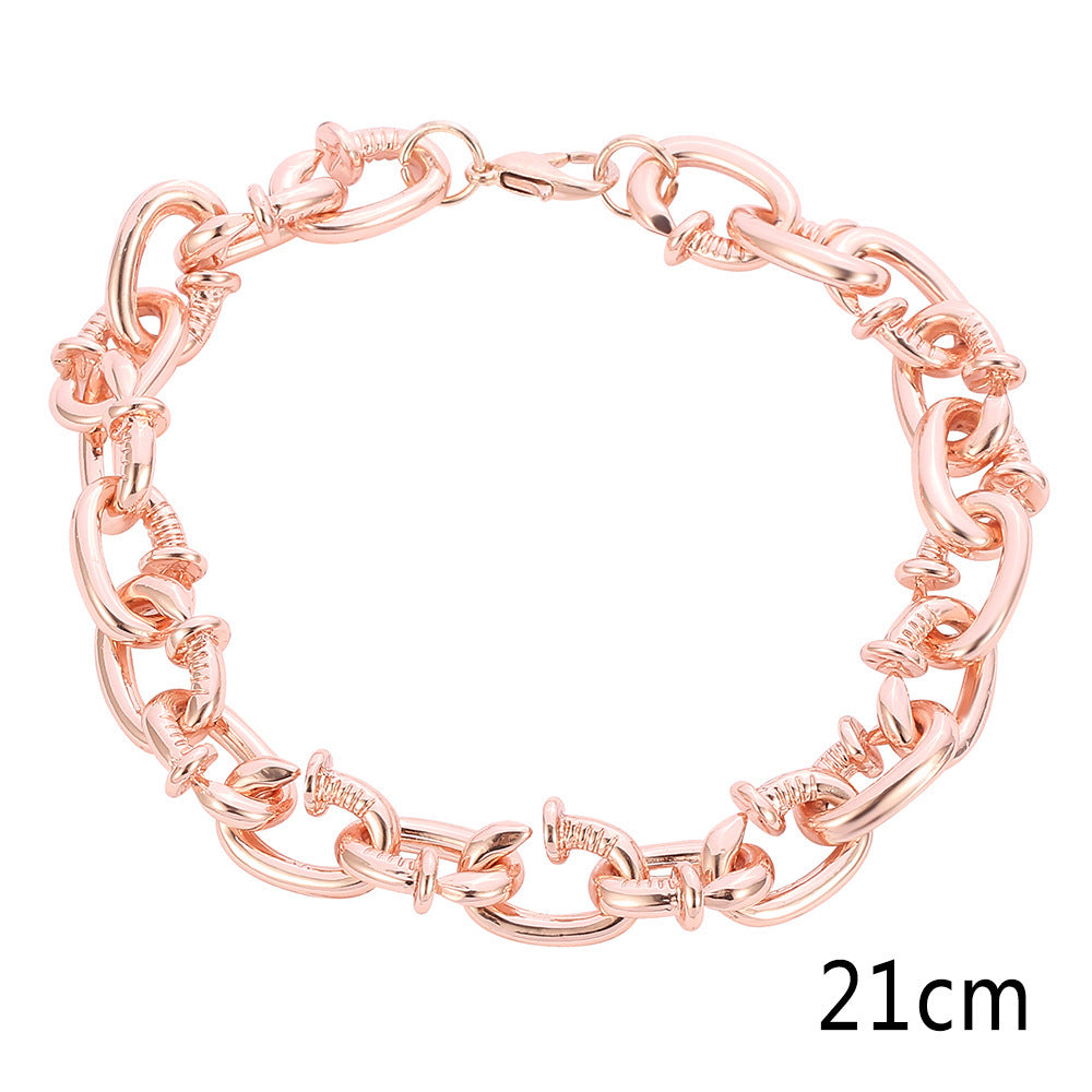 Bracelet pour hommes, tendance Hip Hop, accessoires de Rap, personnalité des ongles, boîte de nuit, exagéré