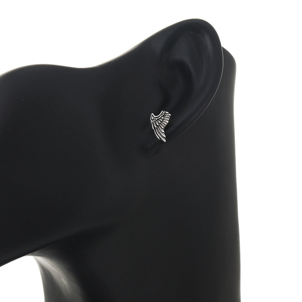Clous d'oreilles ailes d'ange, personnalité rétro minimaliste