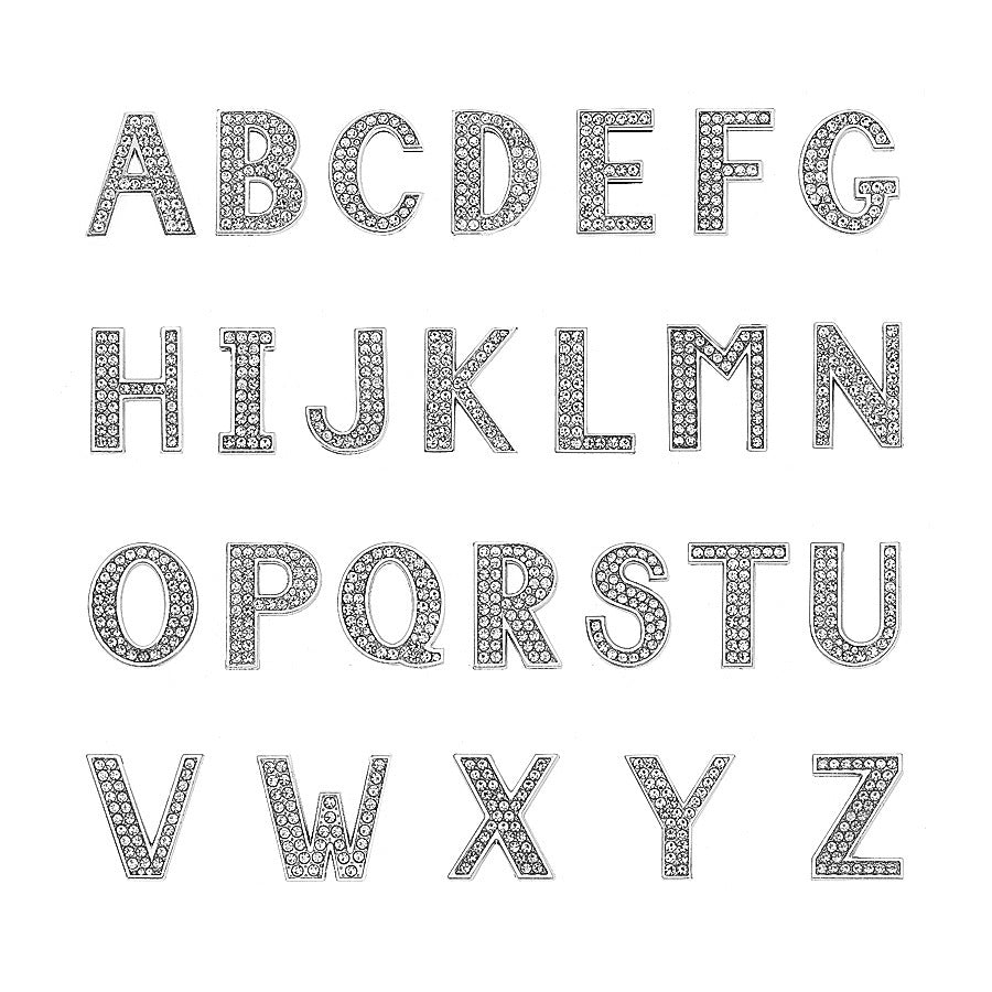 Cuentas dispersas de accesorios para collar de mascotas con letras de diamante blanco de Color cromado de 30mm