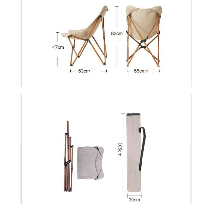 Chaise de Camping pliante en bois, tuyau en aluminium, Grain de bois, loisirs portables