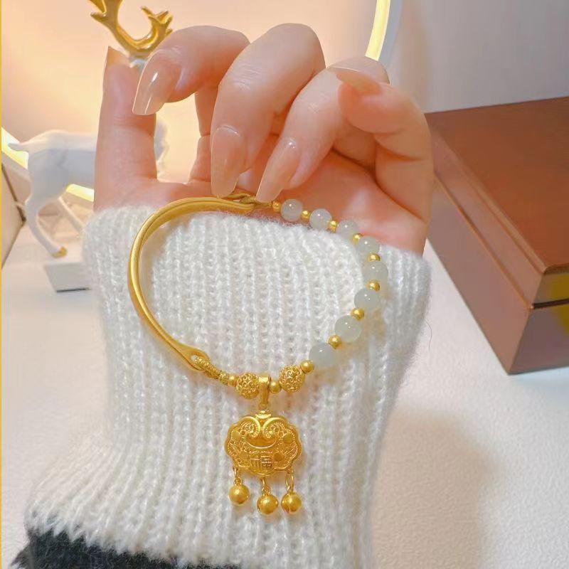 Demi-Bracelet Doré Jade Hetian