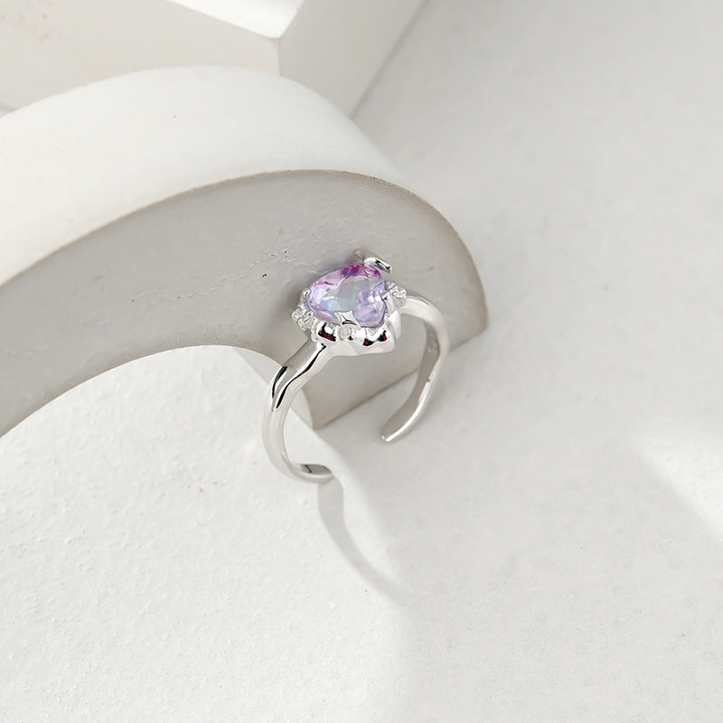 925 Sterling Silver Dissolved Love Necklace Female Niche Design Gradient Zircon Necklace Pendant