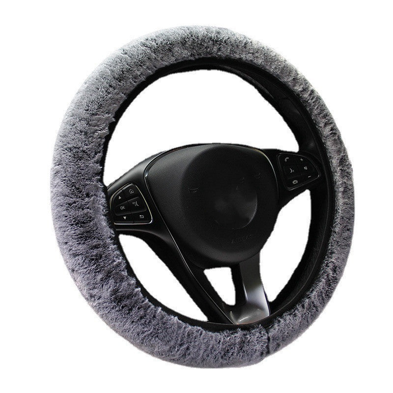 High-density Rex Rabbit Plush Elastic Steering Wheel Cover