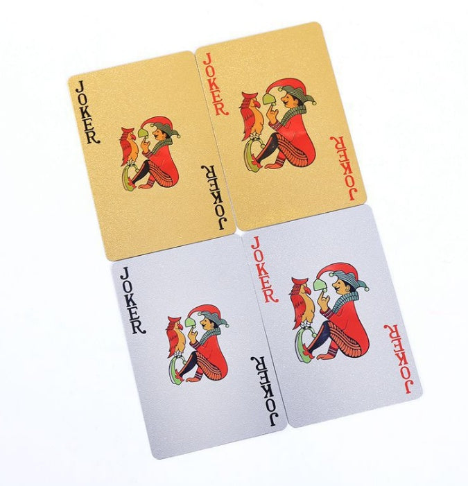 1 Set Golden Playing Cards Deck gold foil poker set Magic ca