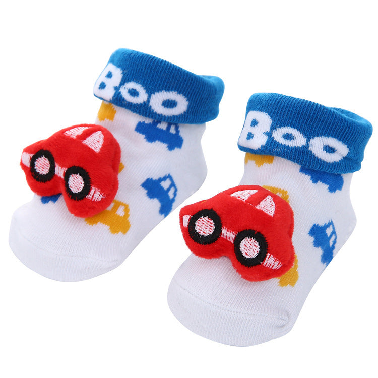 Chaussettes antidérapantes tridimensionnelles pour bébé, dessin animé, pour nouveau-né, poupée, vente en gros