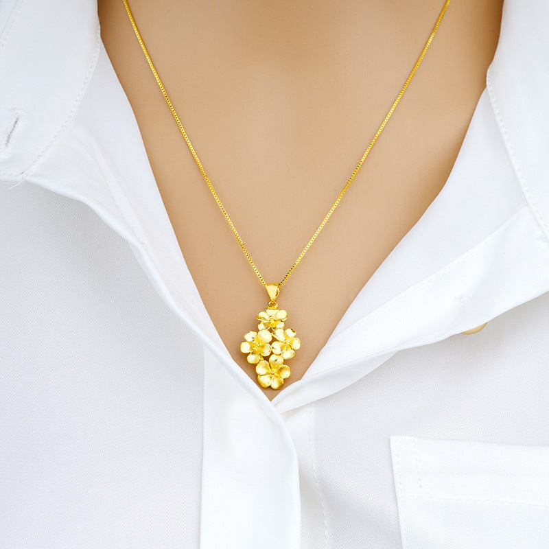 Vietnam Placer Gold Lady's Flower Accessories Necklace Bracelet Ring