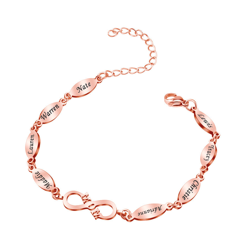 Bracelet éternel maman pour femmes, ornement de lettrage assorti à la mode