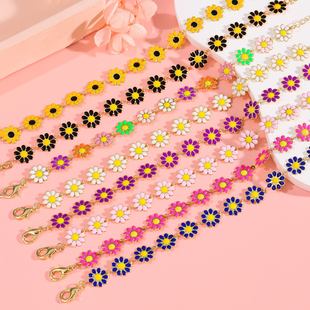 Drip Oil Bracelet Women's High End Daisy