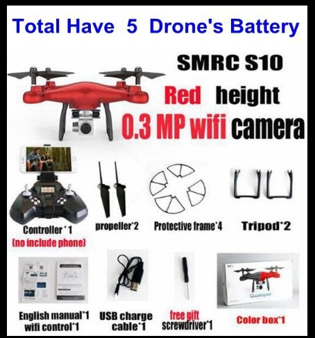 Promotion des ventes WiFi 2MP caméra avec S10 SMRC FPV quadrirotor Drone hélicoptère UAV Micro télécommande jouet RACER KIT avion