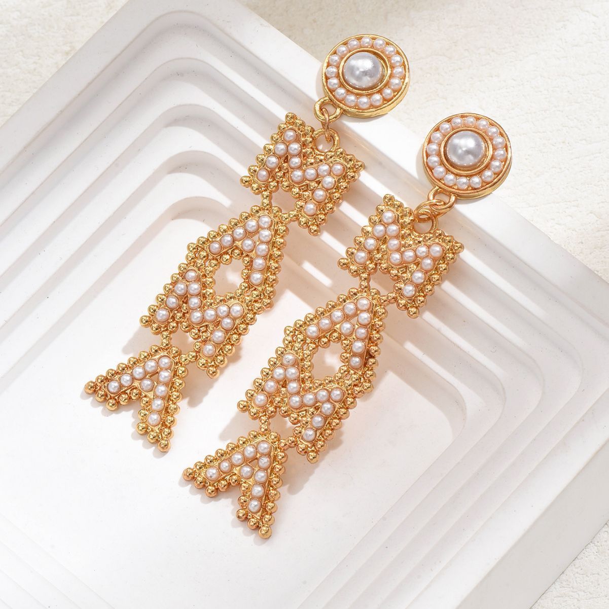 Boucles d'oreilles Rice Pearl MAMA pour la fête des mères