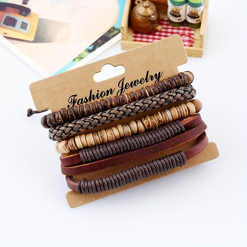 Ensemble de bracelets rétro simples européens et américains, tissage à faire soi-même