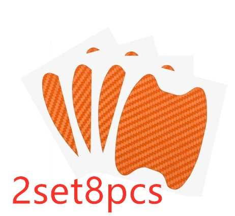 Juego de 4 Uds de pegatinas para puerta, pegatinas para manija de coche resistentes a arañazos de fibra de carbono