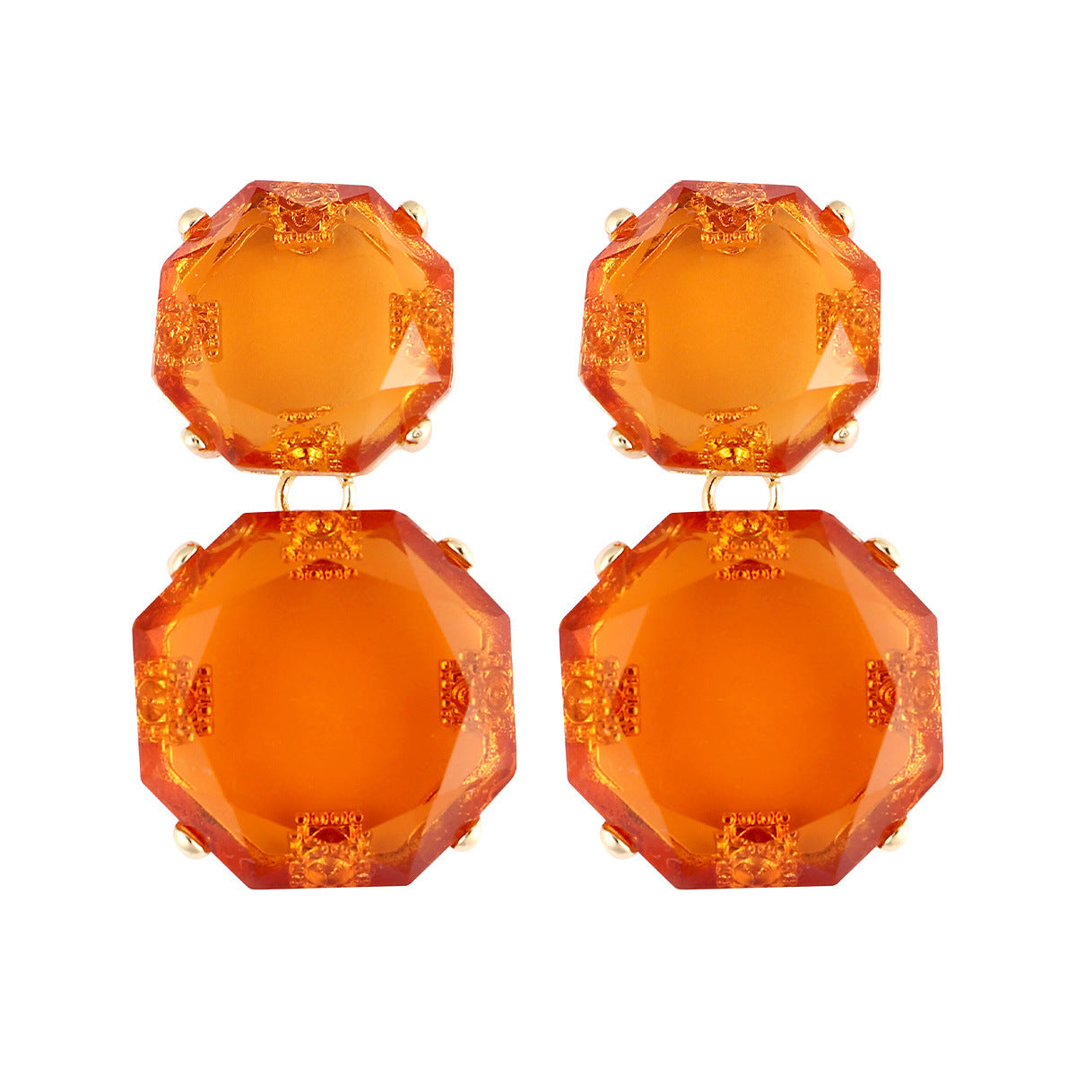 Boucles d'oreilles en résine transparente de style bohème d'été