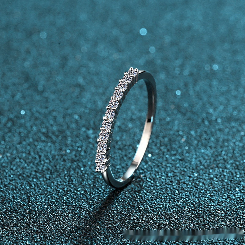 S925 Sterling Silver Ring 16 Points Moissanite Stackable Ring