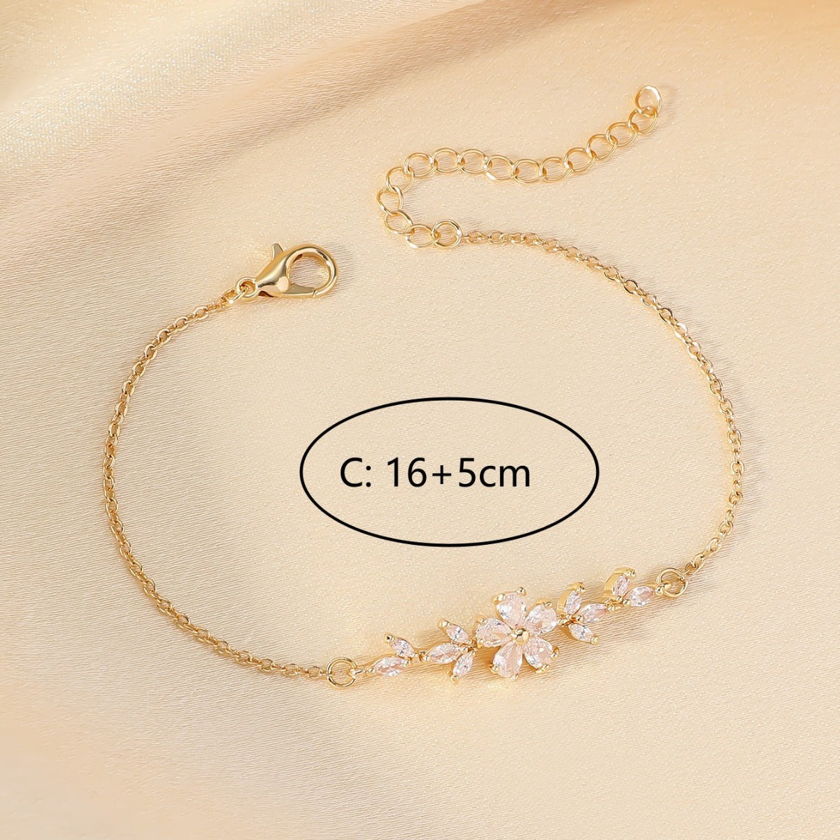 Diamond Flower Leaf Bracelet Niche Temperament Simple