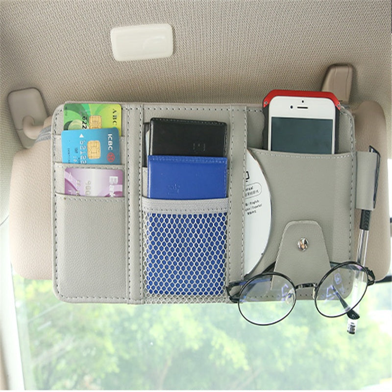 Car sun visor storage bag
