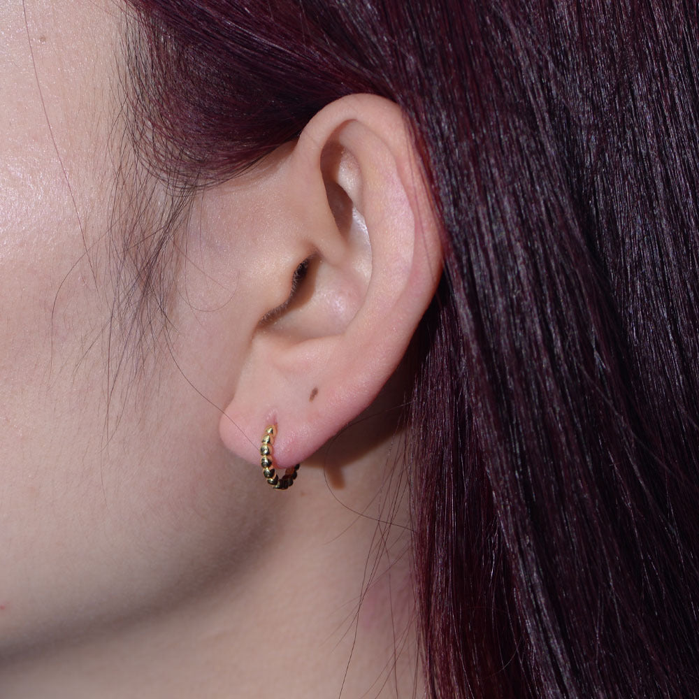 Pendientes de aro retro franceses de plata de ley S925