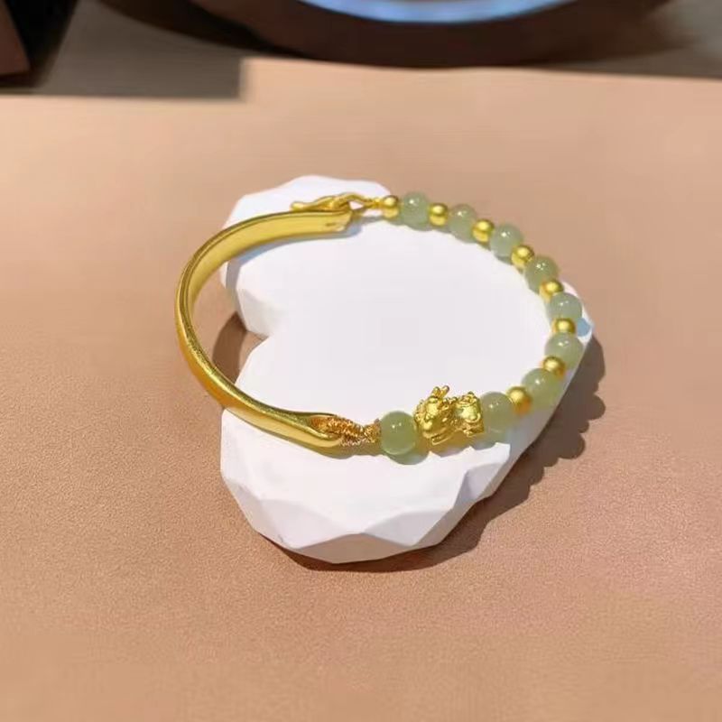 Demi-Bracelet Doré Jade Hetian