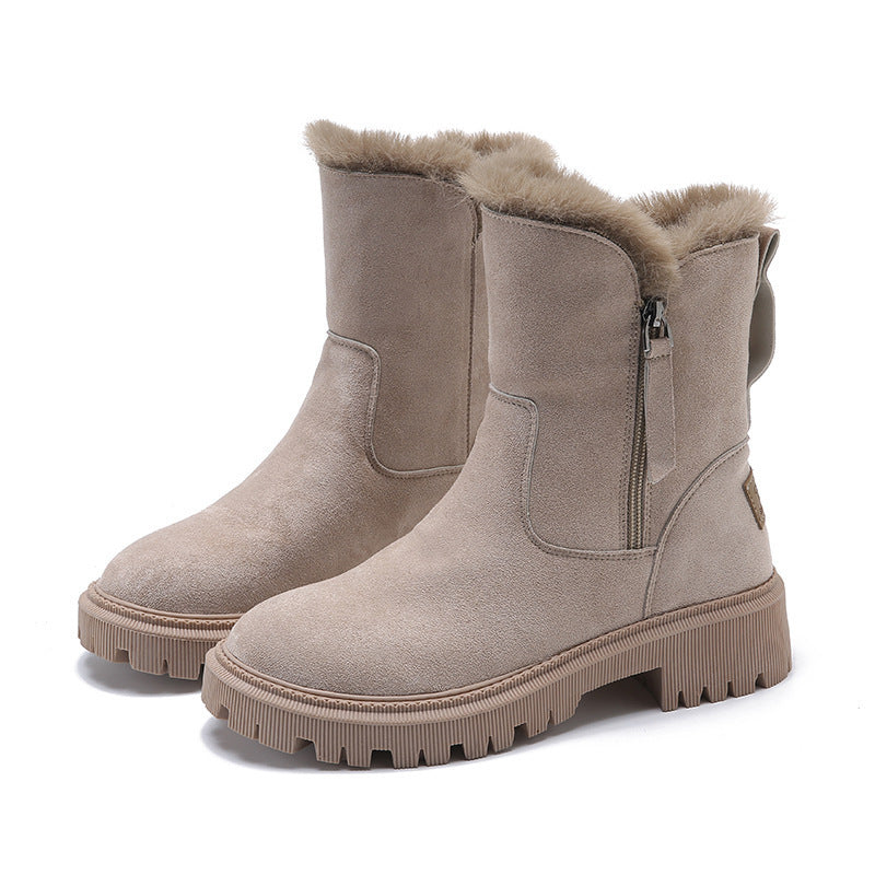 Commerce Chaussures rembourrées en coton Bottes de neige en fourrure Doublées en polaire Casual Martin