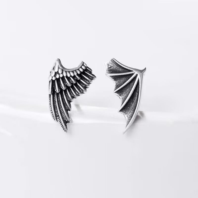 Clous d'oreilles ailes d'ange, personnalité rétro minimaliste