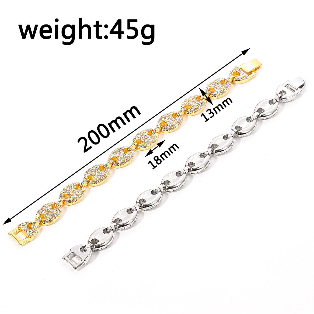 Bracelet Cubain Nez de Cochon Grain de Café