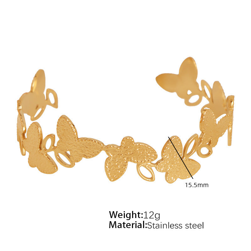 Pulsera abierta de acero de titanio exagerada personalizada europea y americana