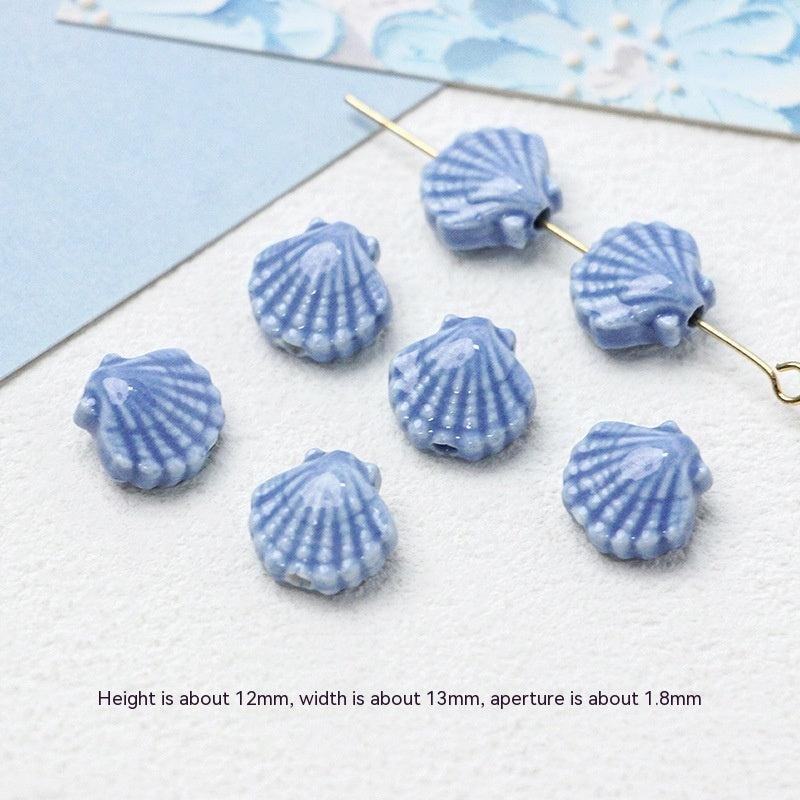 Série bleue en céramique japonaise dispersée, bricolage, collier de perles fait à la main, Bracelet, matériel de perles d'espacement