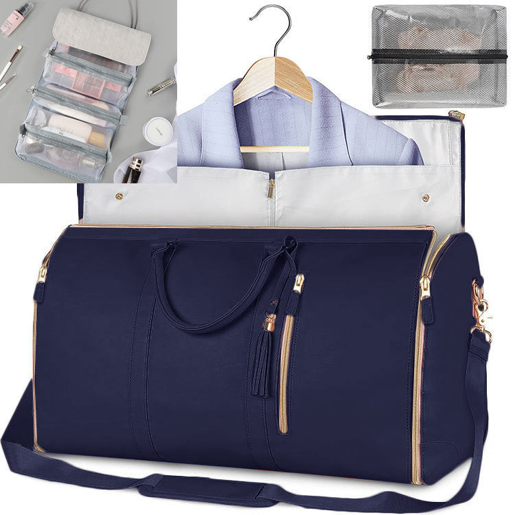 Grand sac de costume pliant en cuir, bandoulière de voyage