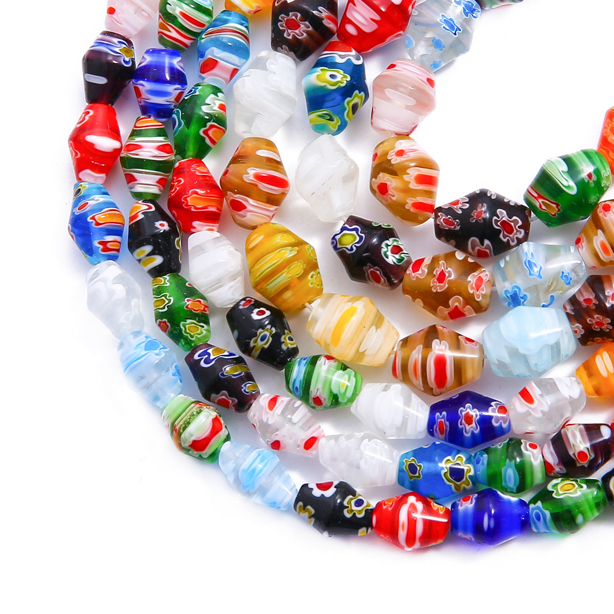Colored Flower Colored Glaze Scattered Beads