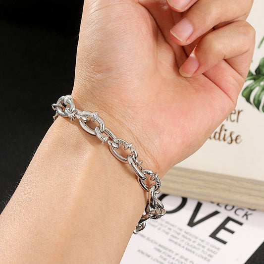Bracelet pour hommes, tendance Hip Hop, accessoires de Rap, personnalité des ongles, boîte de nuit, exagéré