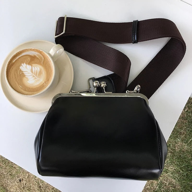 Bolso de mujer de Pu de color liso bandolera de hombro retro