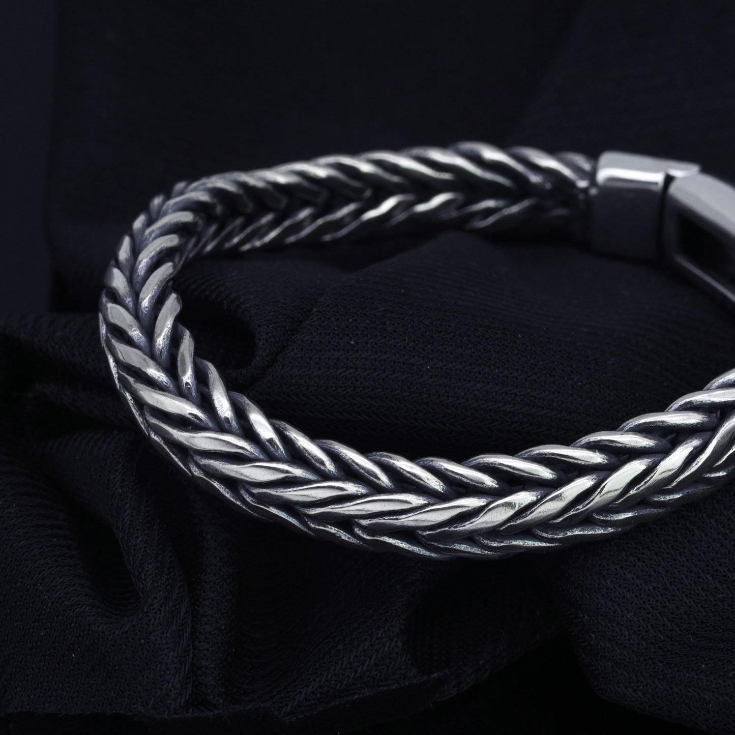 Bracelet de quille tissé à la main en argent S925 pour hommes