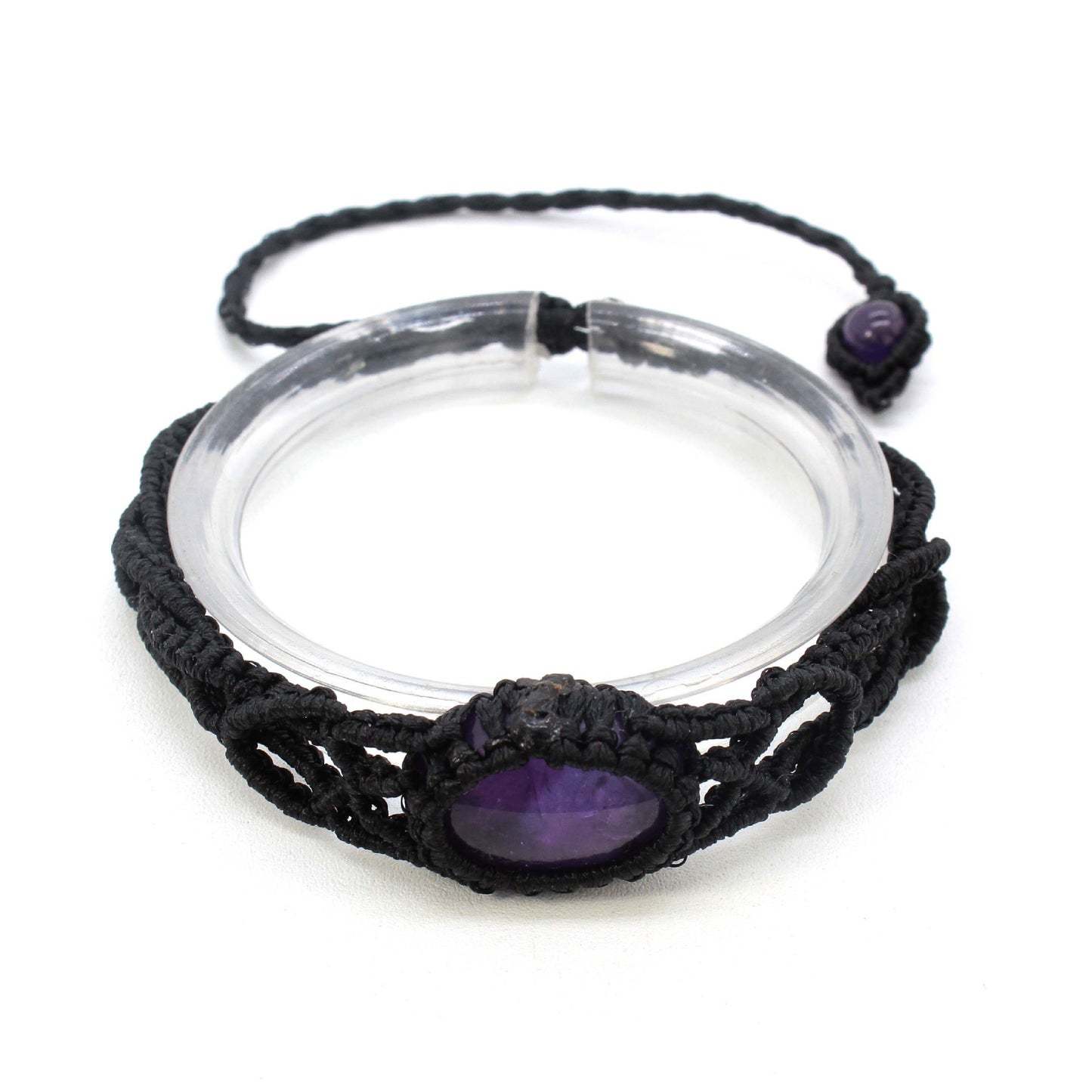 Pulsera tejida hecha a mano con forma de Dan de cristal Natural, pulsera ajustable de estilo étnico