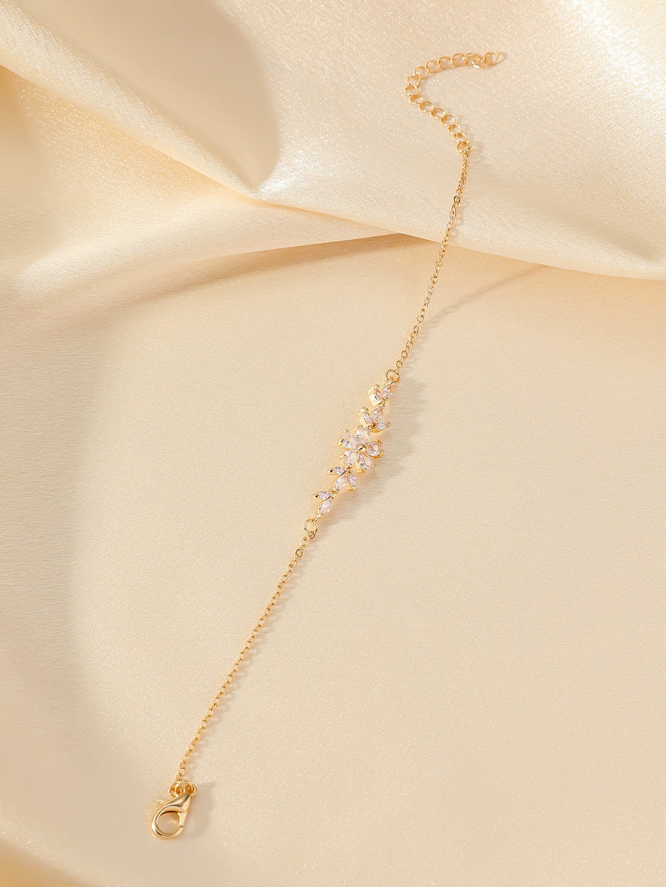Diamond Flower Leaf Bracelet Niche Temperament Simple