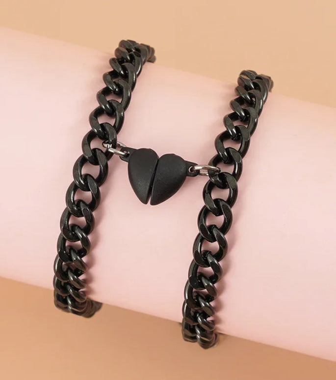 Bracelet de couple magnétique pour chaîne à maillons cubains