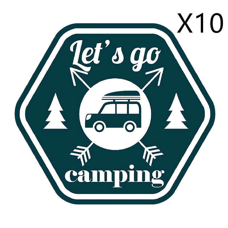 Autocollant de voiture drôle de Camping, dessin animé créatif moto réfrigérateur planche à roulettes