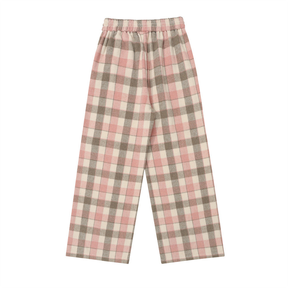 Plaid Casual Pants Men's American Retro